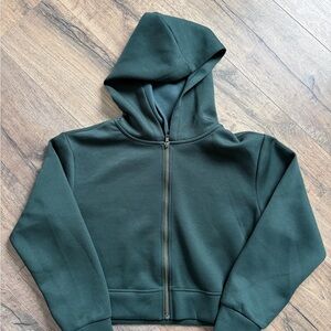 Kids Dark Green Full-Zip Hoodie Jacket